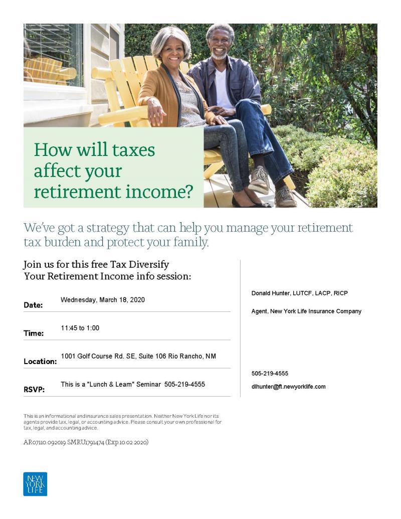 How will taxes affect your retirement income Lunch @ Learn