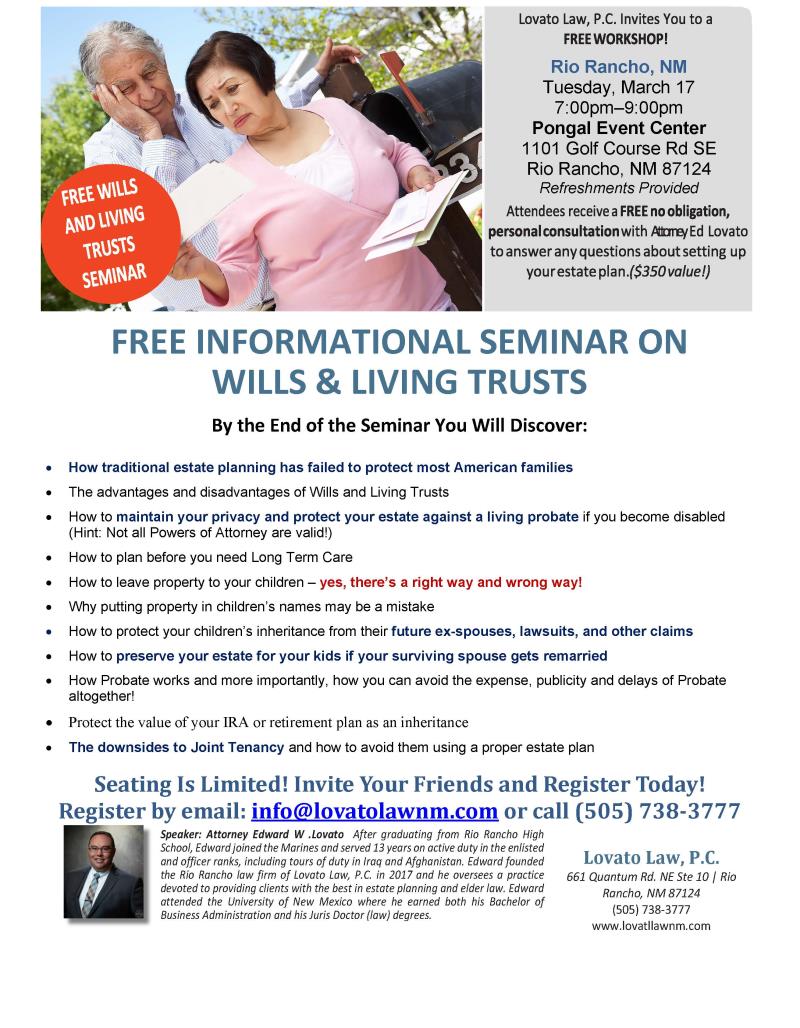 Wills & Living Trust - Free Seminar